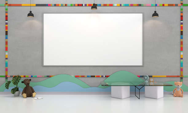 幼儿园最小教室，3d渲染图片下载