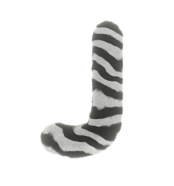 毛绒斑马主题字体字母J图片下载