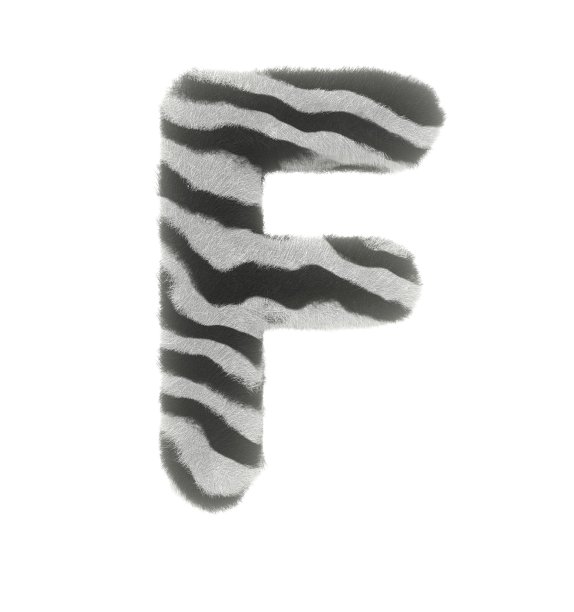 毛绒斑马主题字体字母F图片下载