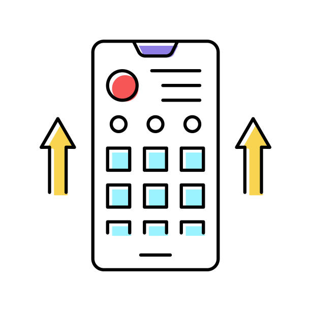 推广社会页彩色图标矢量插图图片下载
