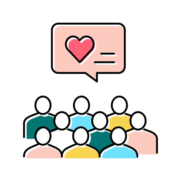 集体感谢彩色图标矢量标志插图图片下载