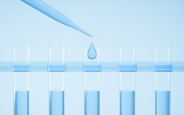 实验室里的滴管和试管，3d渲染。图片下载