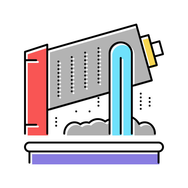 垃圾分类设备彩色图标矢量插图图片下载