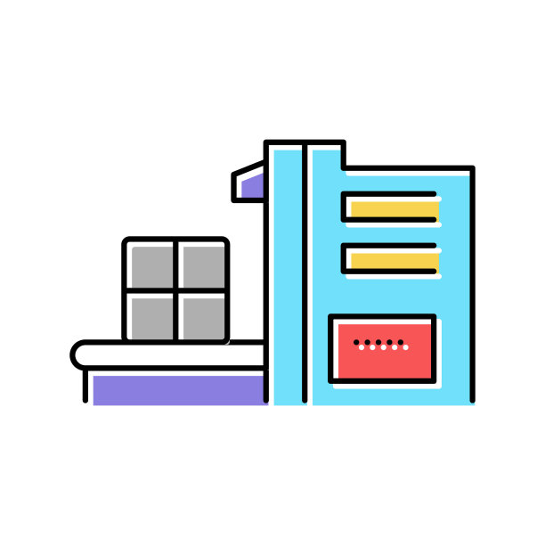 分类废料机彩色图标矢量插图图片下载