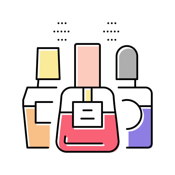 指甲油颜色图标矢量插图图片下载