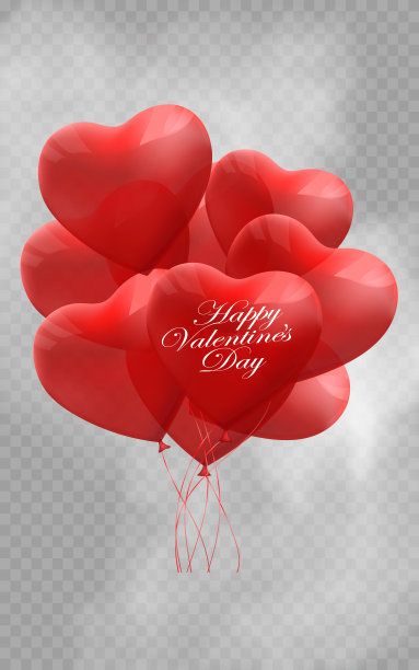 情人节抽象背景与红色3d气球。心的形状。2月14日,爱。浪漫的婚礼贺卡。女性的年代,图片下载