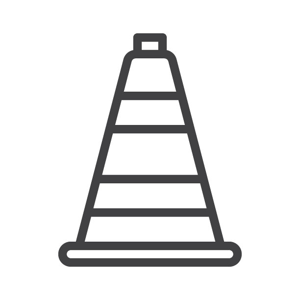 交通锥线图标图片下载