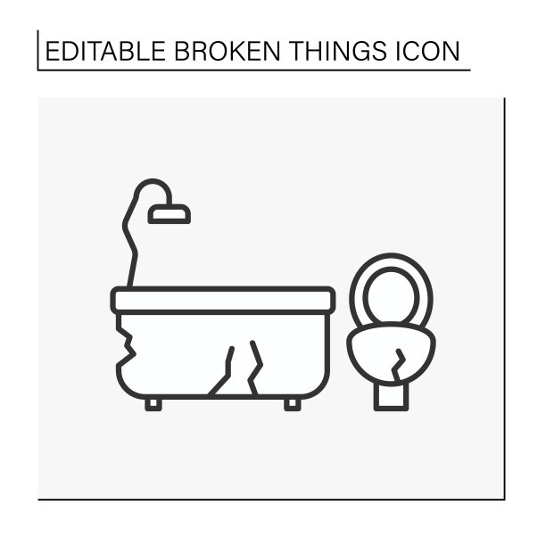 被毁家具线图标图片下载