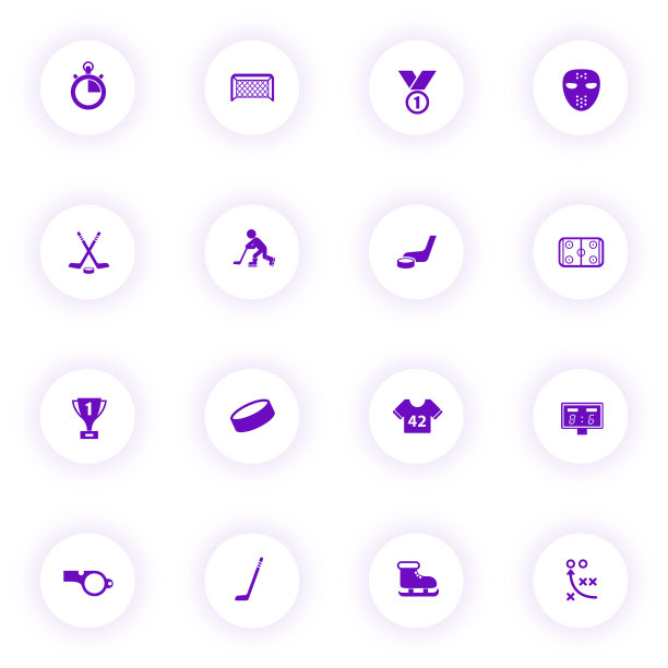 紫色曲棍球矢量图标图片下载