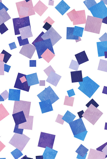 水彩风格方形图案背景插图图片下载