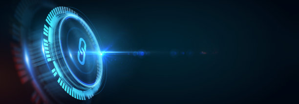 链接图标上的抽象蓝色背景。超链接链符号概念。三维演示图片下载