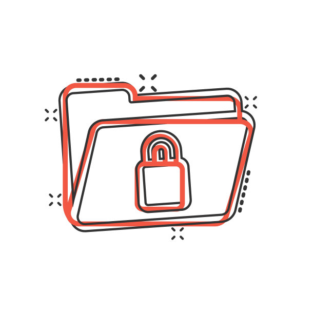 漫画风格的文件夹权限图标。文件访问卡通矢量插图孤立的背景。Secret archive splash effect招牌经营理念。图片下载