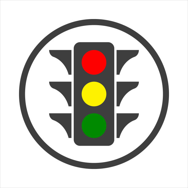 交通灯图标向量在白色背景图片下载