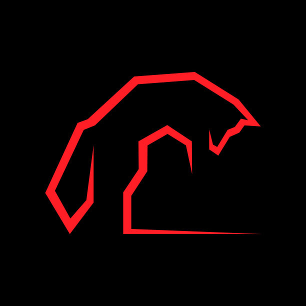 黑色背景上的红狐符号图片下载