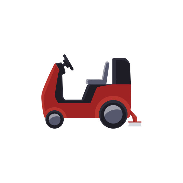 地板清洁与吸尘机平面卡通矢量插图隔离。图片下载