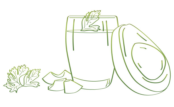 用鳄梨、鳄梨汁和鳄梨片画一幅线条画图片下载