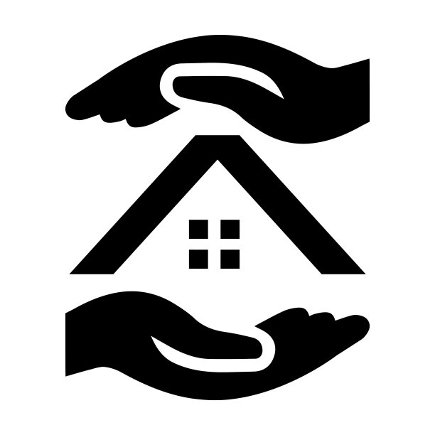 建筑，手，家，房子，保险，财产图标图片下载