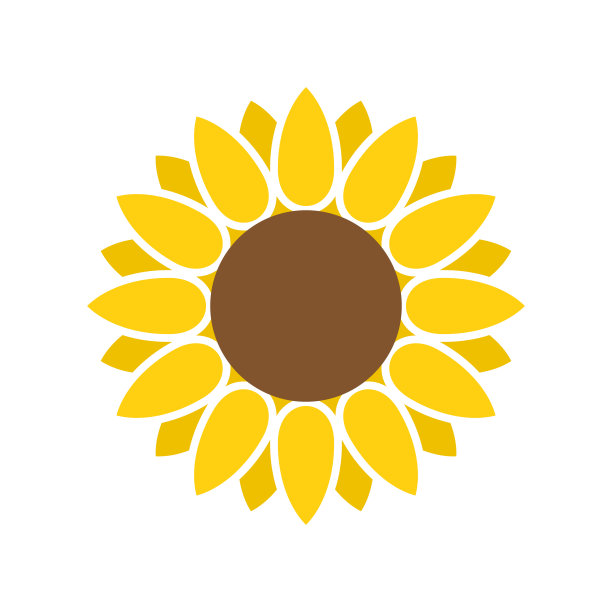 黄色向日葵图标矢量。向日葵用于装饰设计。图片下载
