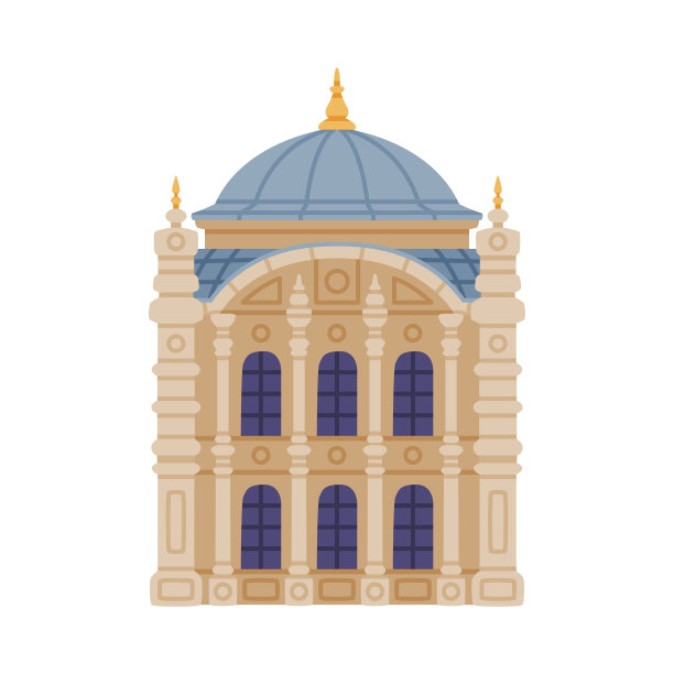 土耳其建筑作为托普卡帕宫和景点的地方矢量插图图片下载