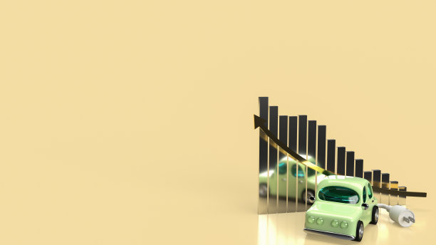 汽车和电动插头图业务，用于生态或汽车系统的3d渲染图片下载