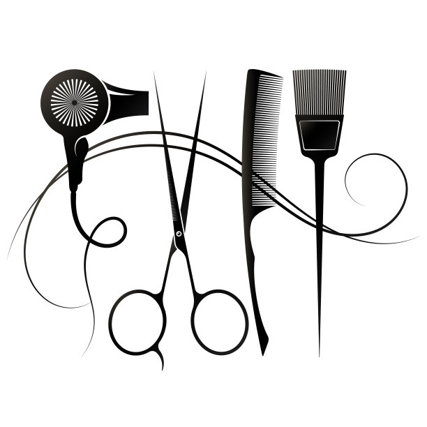梳子、吹风机、梳子、发型师符号图片下载