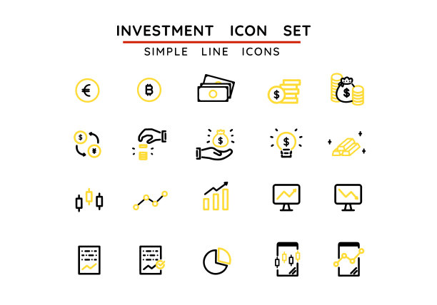 简单和可爱的投资线图标集图片下载
