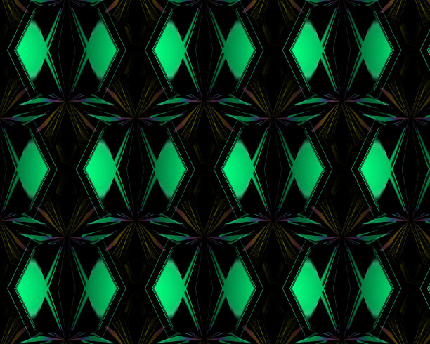 绿色钻石形状重复在黑色背景图片下载