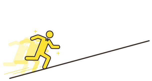在斜坡上运行商人，矢量插图，复制空间图片下载