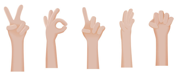 手势图标收集。矢量图图片下载