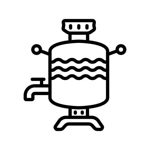 茶壶图标。黑色轮廓线轮廓。正面的看法。向量简单的平面图形说明。白色背景上的孤立对象。隔离。图片下载