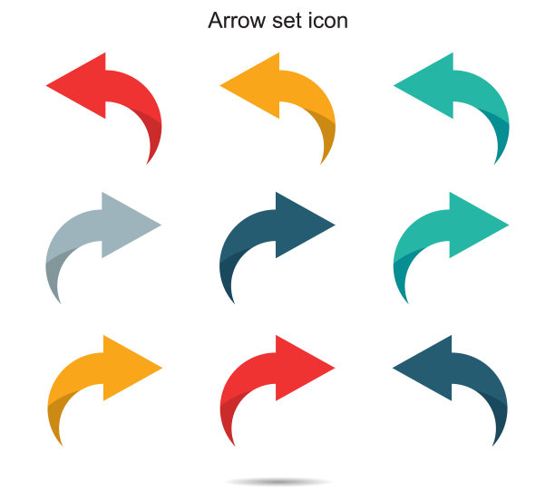 箭头设置图标矢量插图图形的背景图片下载