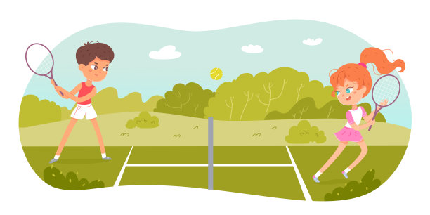 网球运动夏令营，学院或课程，少男少女用球拍训练图片下载