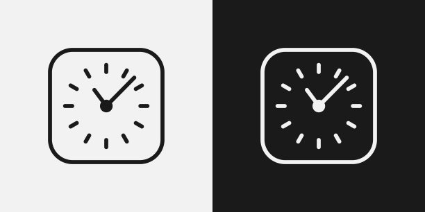 时钟矢量基本线图标图片下载