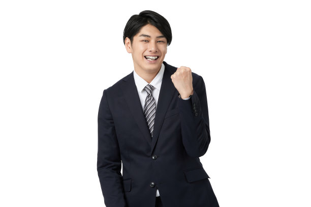 亚洲商人以勇敢的姿态欢呼图片下载