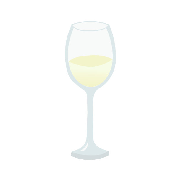 白葡萄酒在玻璃杯中的插图图片下载