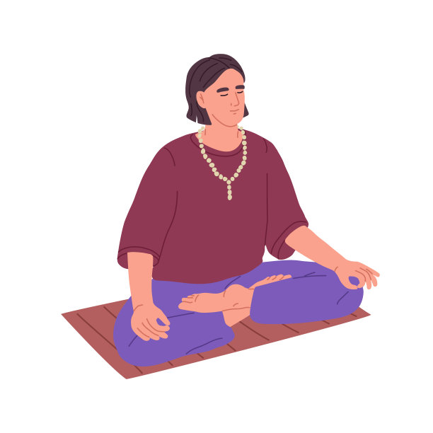 男人坐在那里练习瑜伽和冥想图片下载