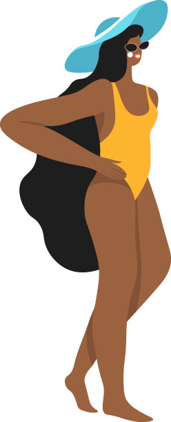 穿着泳装戴着帽子的女性角色图片下载