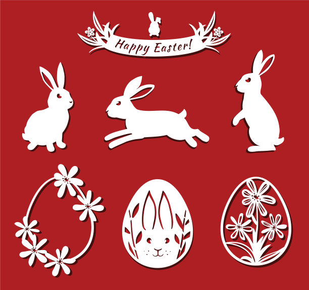 复活节兔子蛋为白色的fkirak蛋图片下载