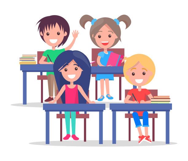 快乐的小学生在教室里被孤立图片下载