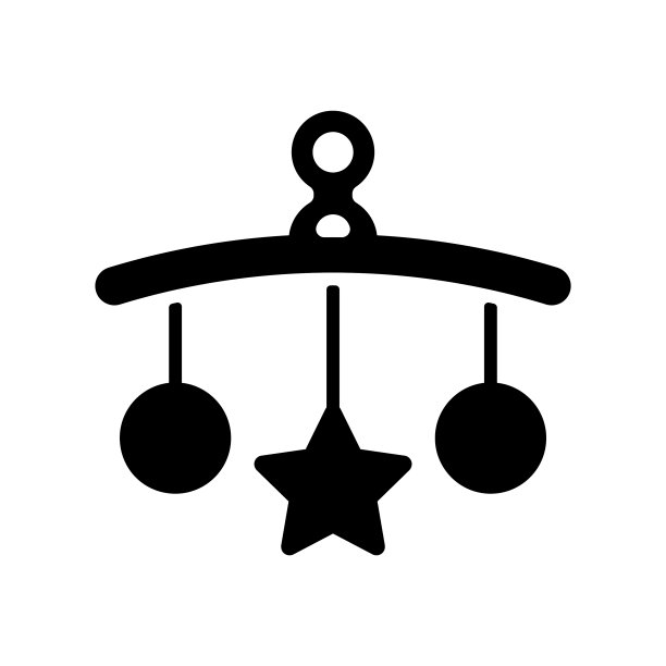 婴儿床挂玩具字形图标图形符号为图片下载