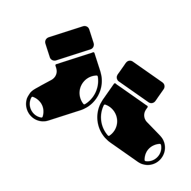 婴儿袜靴字形图标图形符号为图片下载
