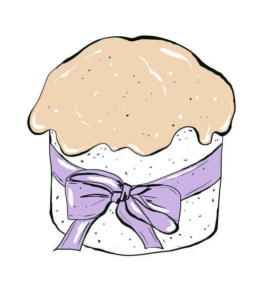 复活节蛋糕，甜点。手绘插图卡通风格。设计菜单图片下载