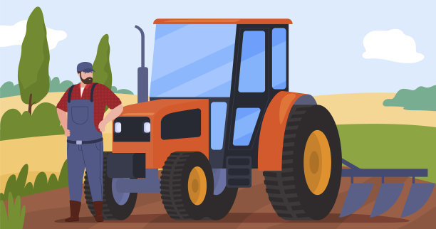 收获和农业作物的男性农民图片下载