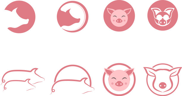 猪标志和符号模板图片下载