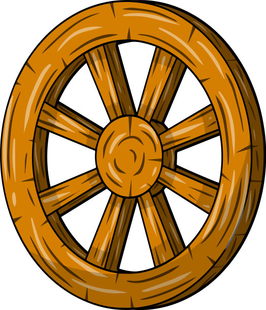 老式木制手推车轮子图片下载