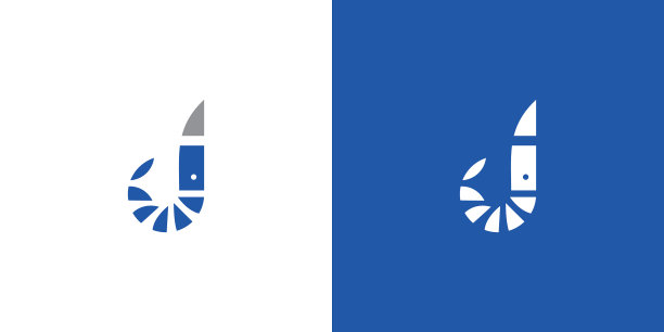 独特和吸引人的字母j虾标志设计图片下载