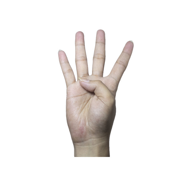 特写的手显示四个手指图片下载