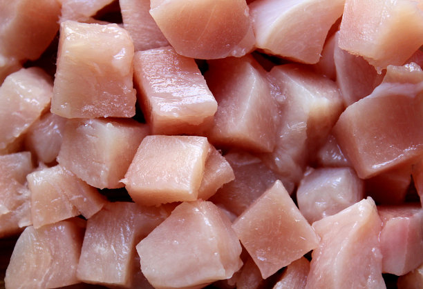 生禽肉切片的质地。图片下载