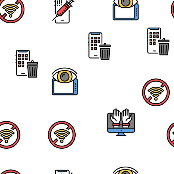 数字设备排毒矢量无缝模式图片下载