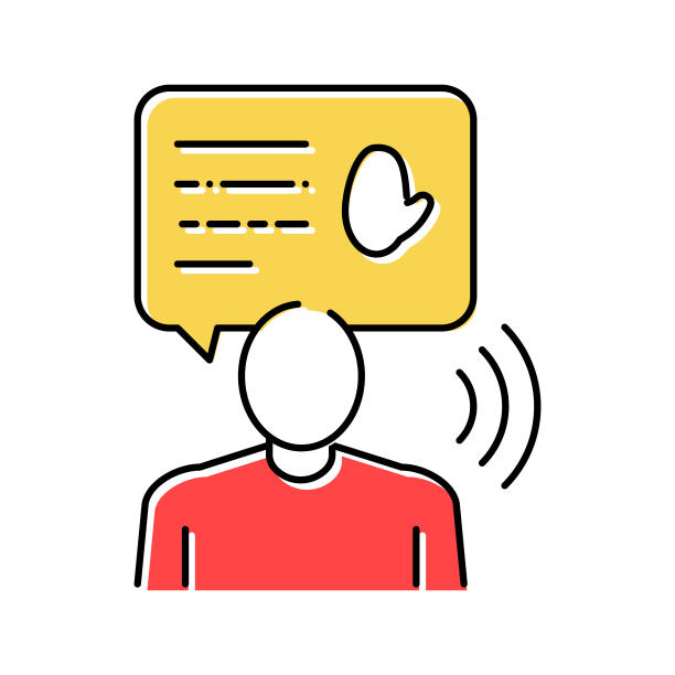 人类问候讲话彩色图标矢量插图图片下载